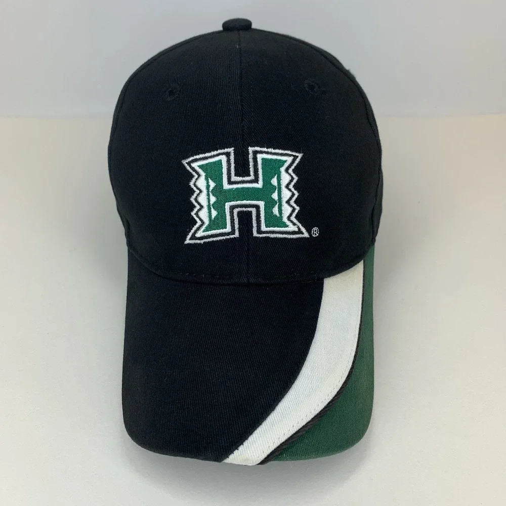 University of Hawaii Rainbow Warriors Hat Black Adjustable Baseball Cap